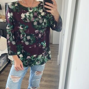 St. John Silk floral print blouse